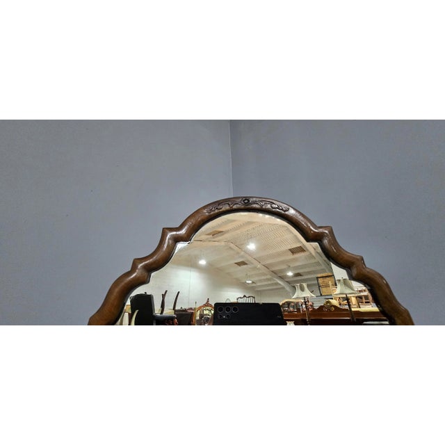 Vintage Walnut Cheval Mirror, 1920 For Sale - Image 3 of 8
