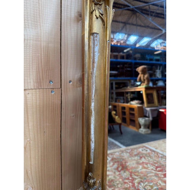 Napoleon III Mirror in Wood and Stucco Gilded with Gold Leaf For Sale - Image 5 of 11
