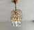 1970s French Style Hand-Painted Soft Green Crystal Waterfall Brass Chandelier For Sale - Image 9 of 9