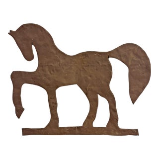 20th Century American Folk Art Horse Silhouette on Custom Wall Mount For Sale
