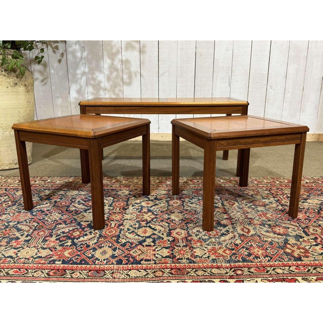 Vintage Nesting Teak Tables, 1970s, Set of 3 For Sale - Image 3 of 13