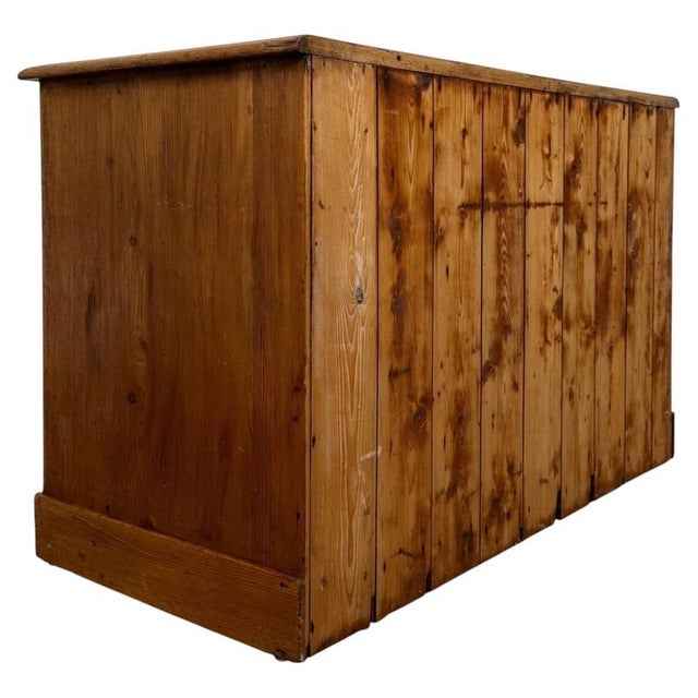19th Century English Pine Kneehole Desk with Nine Drawers For Sale - Image 10 of 13