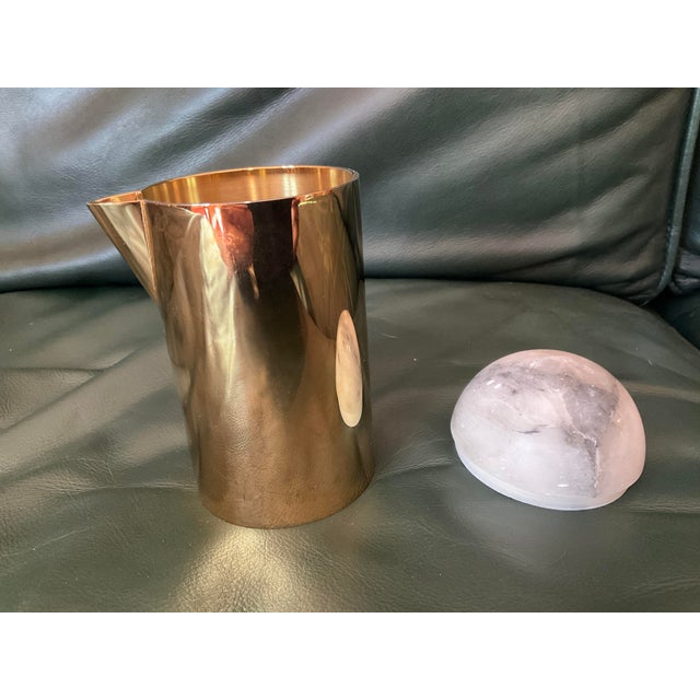 Mid-Century Modern Anna Ny Gold Plated Sugar (With Spoon) & Creamer Set - 3pcs For Sale - Image 3 of 6