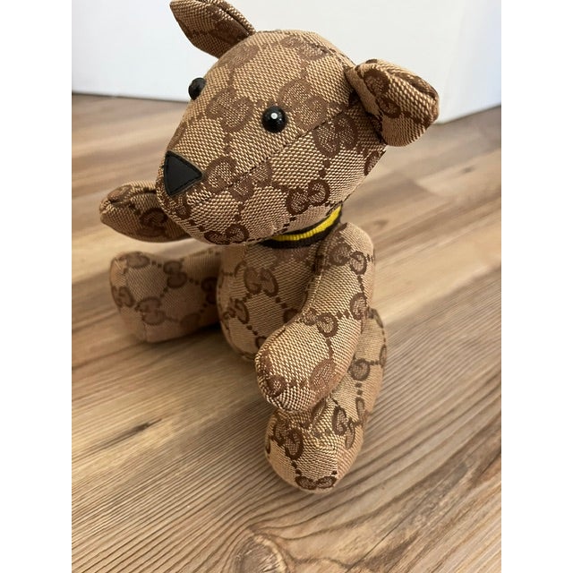 Gucci Style Gg Monogram Canvas Teddy Bear For Sale In New York - Image 6 of 8