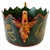 Vintage Italian Tole Hand Painted Faux Malachite Green Oval Jardiniere For Sale - Image 4 of 8