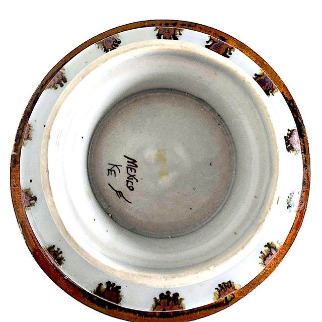 1970s Ken Edwards El Palomar Tonalá Mexico Ceramic Pedestal Bowl For Sale - Image 14 of 15