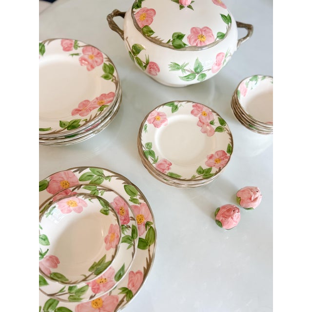 Franciscan China 1970s Franciscan Desert Rose Dinnerware - 6 Sets, Tureen and Salt and Pepper Shakers- 21 Pieces For Sale - Image 4 of 6