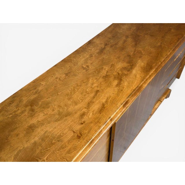 Edmond J Spence, Dresser and Nightstands, Burled Maple, Bentwood, Sweden, 1960s For Sale - Image 9 of 12