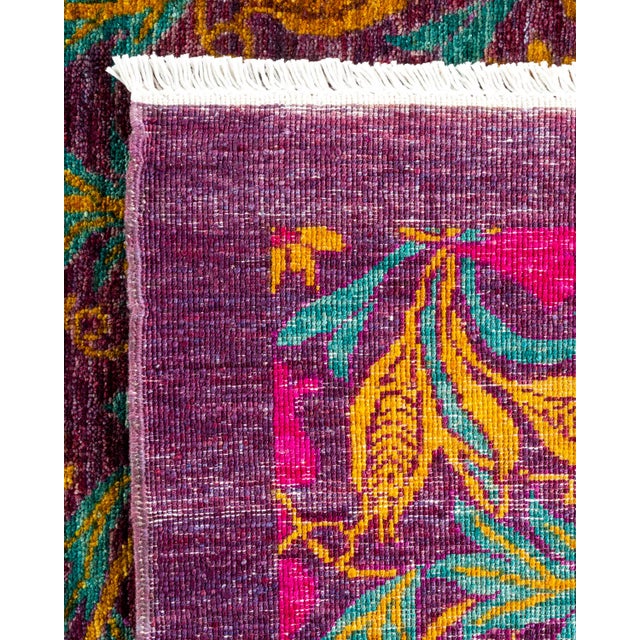 2000 - 2009 Arts & Crafts, One-of-a-Kind Hand-Knotted Area Rug - Pink, 6' 2" x 8' 7" For Sale - Image 5 of 8