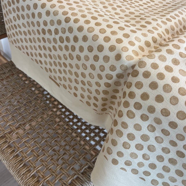Lisa Fine Tika Polka Dot in Tan Linen Fabric- 4 Yards