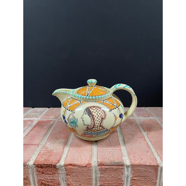 Renaissance Vintage Italian Renaissance Style Giacomini for Cottura Hand Painted Pottery Teapot For Sale - Image 3 of 10