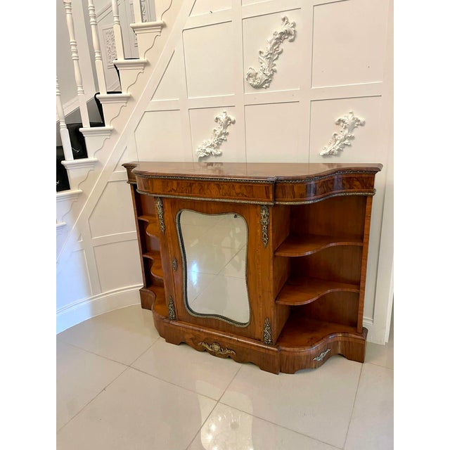 Antique Victorian Burr Walnut Ormolu Mounted Credenza, 1850 For Sale - Image 3 of 17