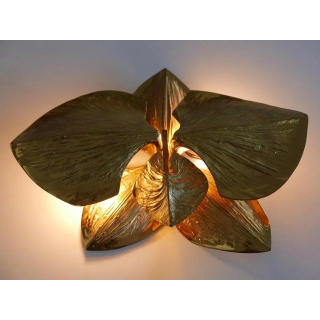 Gilt Bronze Sconce by Chrystiane Charles for Charles Et Fils, Paris, 1980s For Sale - Image 11 of 18