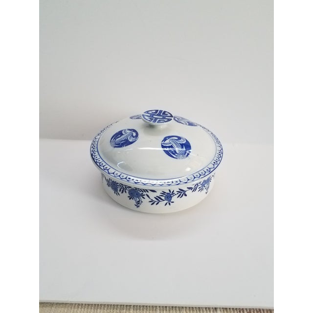 Vintage Chinoiserie Jackson China Lidded Rice Bowl Marked For Sale In Phoenix - Image 6 of 6