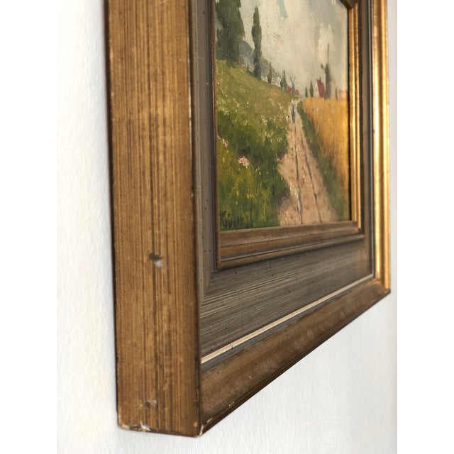 1920s Antique Original Landscape Cottage Oil Painting: Framed Nature Art For Sale - Image 5 of 14