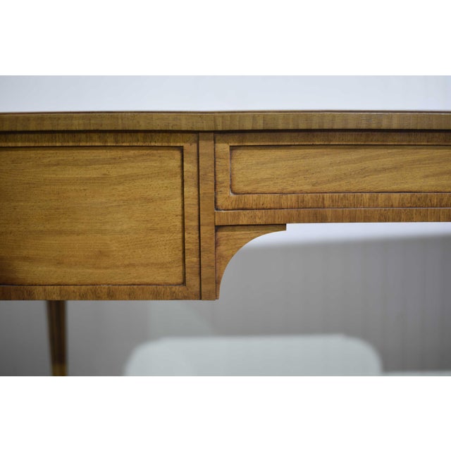 1970s Louis Style Black Leather Top Writing Desk or Vanity For Sale - Image 13 of 14