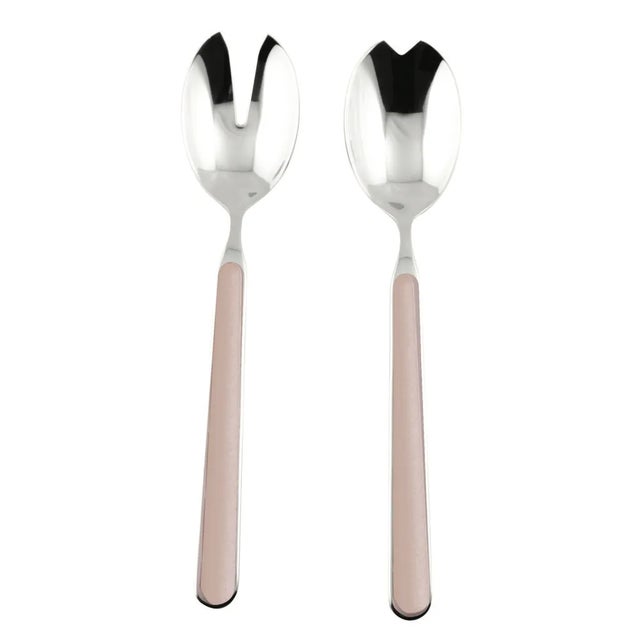 Contemporary Mepra Fantasia 2-Piece Salad Servers Set, Pale Rose For Sale - Image 3 of 3
