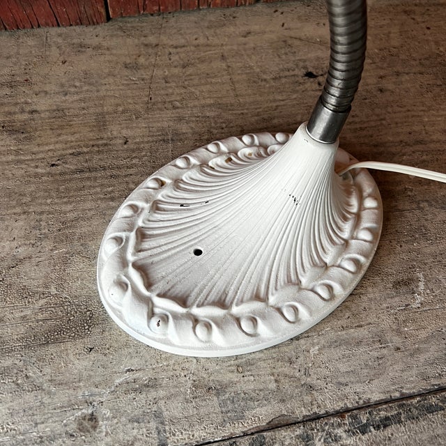 Art Deco Vintage Adjustable Brass & Cast Iron Gooseneck Desk Lamp For Sale - Image 3 of 16