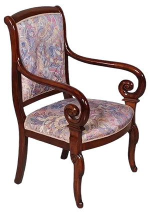 Antique Empire Style Carved Mahogany Armchair