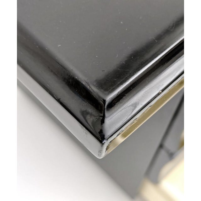 Chest of Drawers in Glossy Black Lacquered Wood, 1980s For Sale - Image 14 of 18
