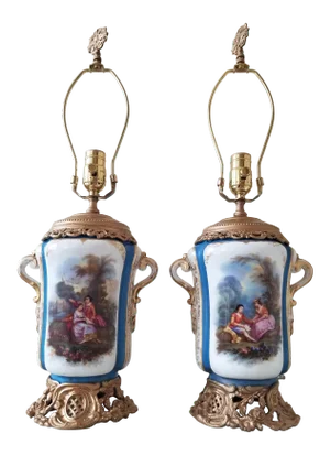 Antique Paris Porcelain Lamps