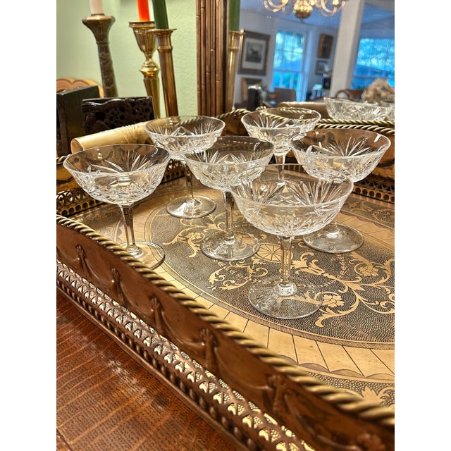 Traditional Late 20th Century Gorham “Cherrywood” Crystal Champagne Coupes or Sherbet Glasses - A Set of 6 For Sale - Image 3 of 8