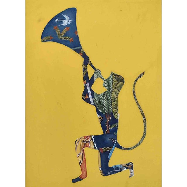 Indian Artist, Public Note, 2024, Natural Pigment on Washi Paper For Sale