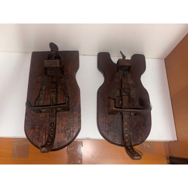 Brown Italian Wooden Shoemakers Items, 1950, Set of 2 For Sale - Image 8 of 8