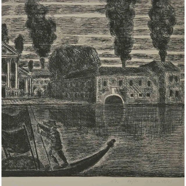 Gondoliers in Venice is an etching realized by Gianpaolo Berto in 1974. 60 X 75 cm, no frame. Edition 26/50. Numbered and...