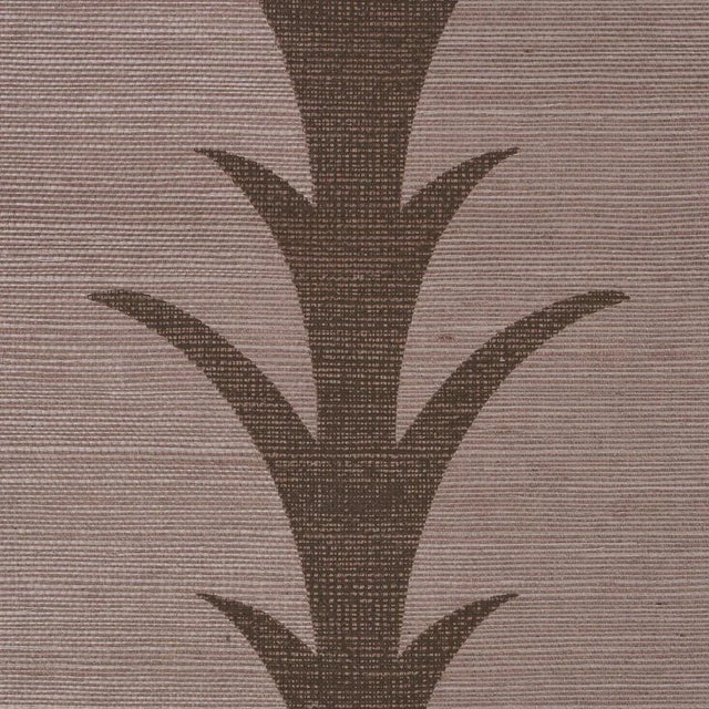 Contemporary SAMPLE - Schumacher x Celerie Kemble Acanthus Stripe Sisal Wallpaper In Rose Antique For Sale - Image 3 of 4