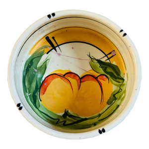 1980s Original Studio Pottery Serving Bowl Abstract Peaches Design by Donna Toohey