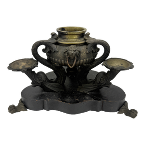 French Empire Bronze Inkwell After the Roman Oil Lamps, C. 1815–25