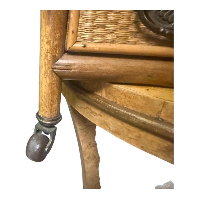 This is a late 19th century Victorian burnt bamboo magazine rack or canterbury. It is an excellent example of pieces that...
