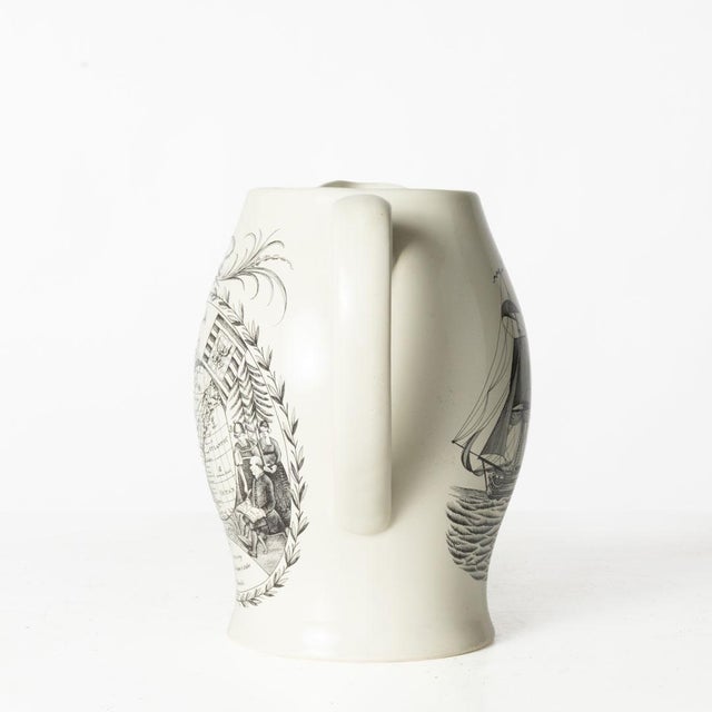 Vintage Mottahedeh Nantucket Historical Association Creamware Pitcher. Great detail in this piece. Wonderful for a display...