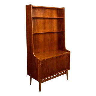 Authentic Mid Century Modern Danish Teak Bookcase Cabinet by Johannes Sorth 1965 For Sale