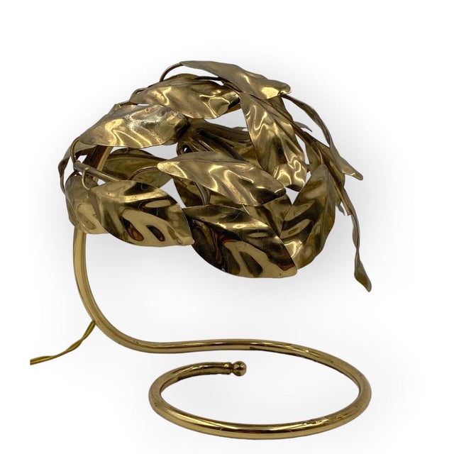 Hollywood Regency Brass Leaves Table Lamps, 1970s, Set of 2 For Sale - Image 15 of 18