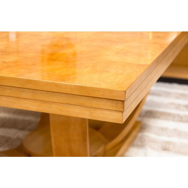 Century Furniture Century Furniture Omni Postmodern Burlwood Lacquered Dining Table With Leaves For Sale - Image 4 of 9