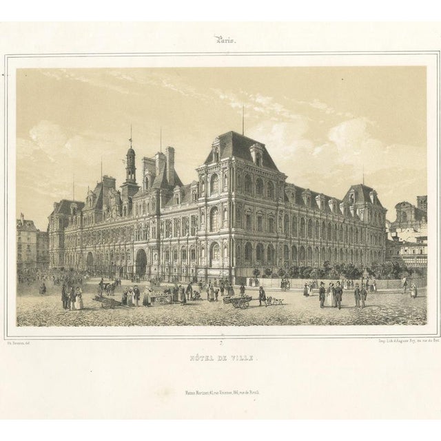 After Philippe Benoist, Paris City Hall, 1860, Lithograph For Sale - Image 9 of 9