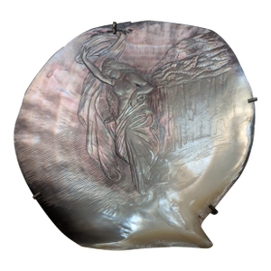1950s Carved Abalone Shell Wall Hanging