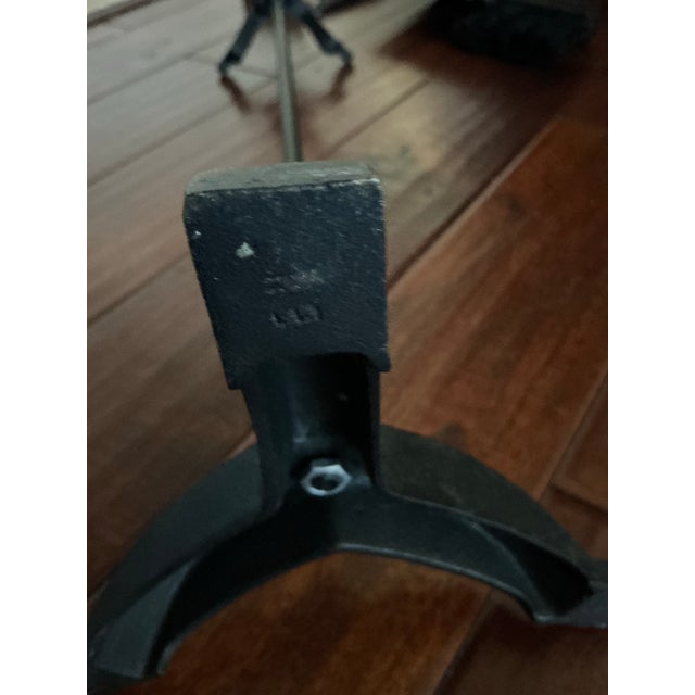 Metal 20th Century MCM Black & Brass Petite Fireplace Tool Set For Sale - Image 7 of 7