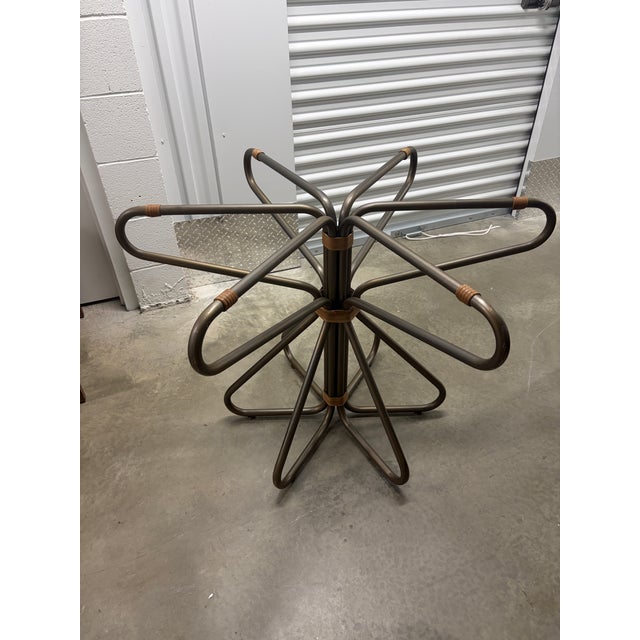 McGuire Baker McGuire Glass Pedestal Table For Sale - Image 4 of 5