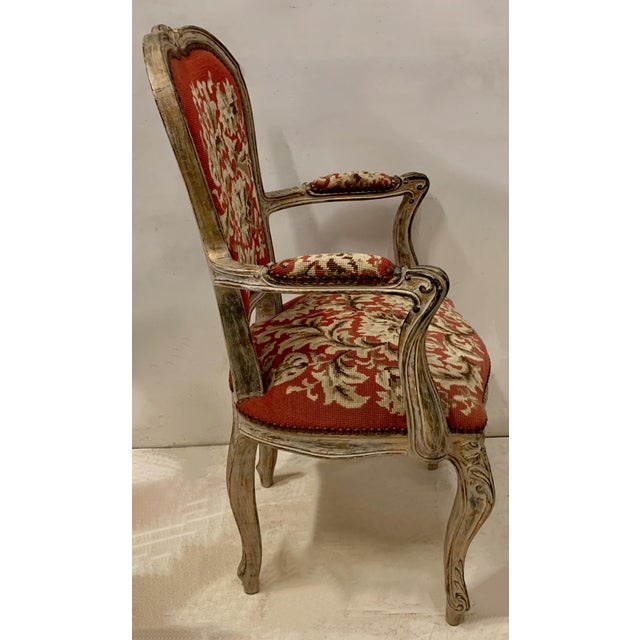 Antique French Needlepoint Bergere Chair Chairish
