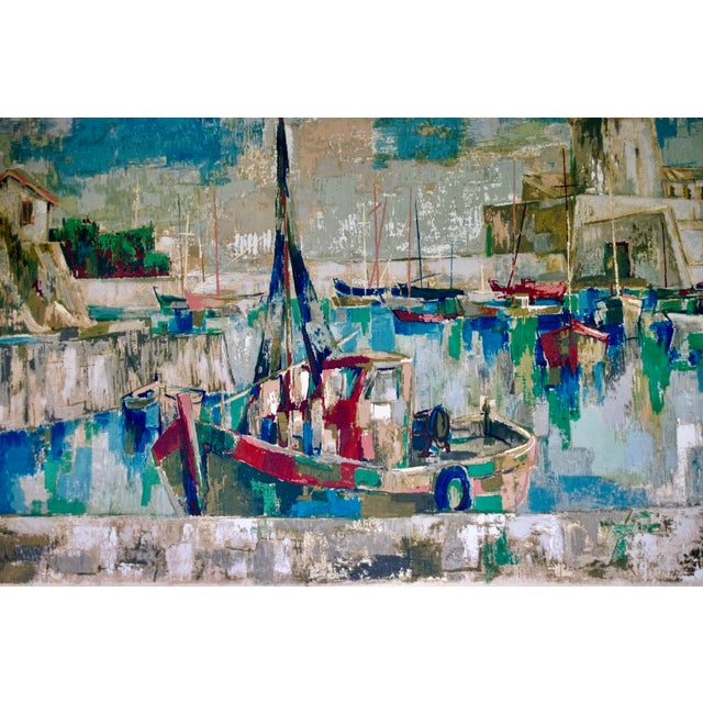 Textile Robert Debieve, Fort de Socoa in Saint-Jean-de-Luz, 1950s, Screen Print on Fabric For Sale - Image 7 of 9