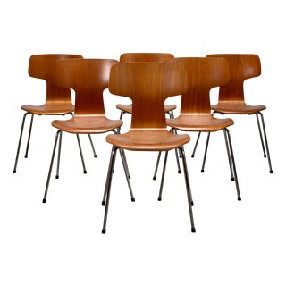 Mid-Century Model 3103 Hammer Chairs by Arne Jacobsen for Fritz Hansen, Denmark, 1980s, Set of 6 For Sale
