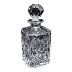 Vintage Scotch Decanter, English, Cut Crystal Glass, Whiskey, Bourbon, Spirits