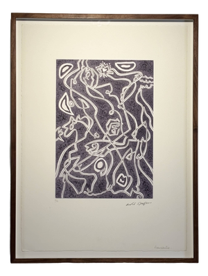 André Masson, Meeting, Original Signed Print, 1975, Framed