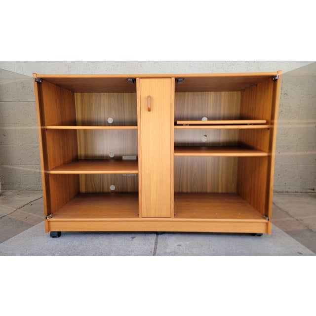 Wood Stereo Cabinet / Credenza Teak Danish Modern For Sale - Image 7 of 15