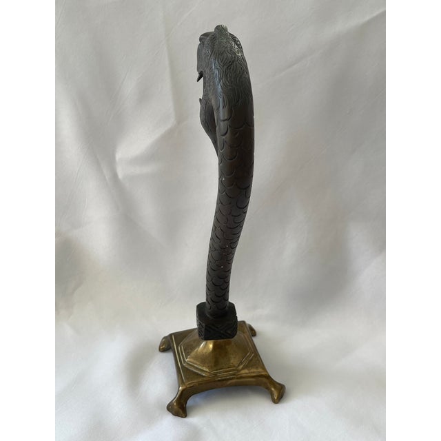 Early 20th Century Antique English Bronze & Brass Dragon Pocket Watch Holder For Sale - Image 11 of 13