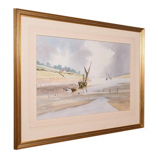 1980's Large Vintage Coastal Painting For Sale