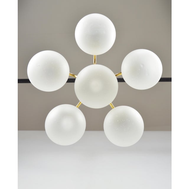 Vintage Chandelier in Glass and Metal, 1980s For Sale - Image 6 of 15